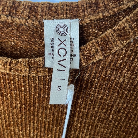 XCVI women’s brown stretchy L/S pullover chenille sweater new - Picture 3 of 9